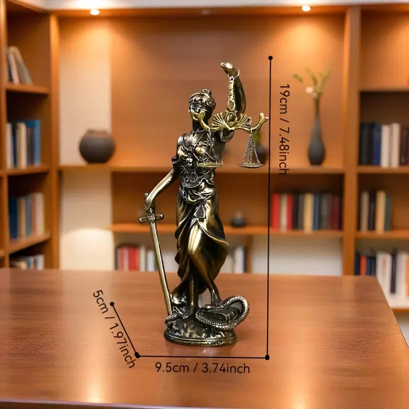 Creative Retro Round bottom Justice Goddess Statue Lawyer