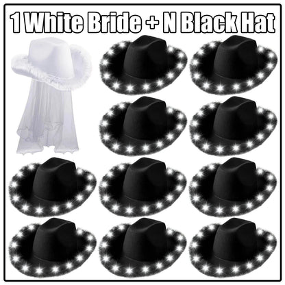 LED Cowboy Hats Wedding Hats Bulk Light up Cowboy Hats