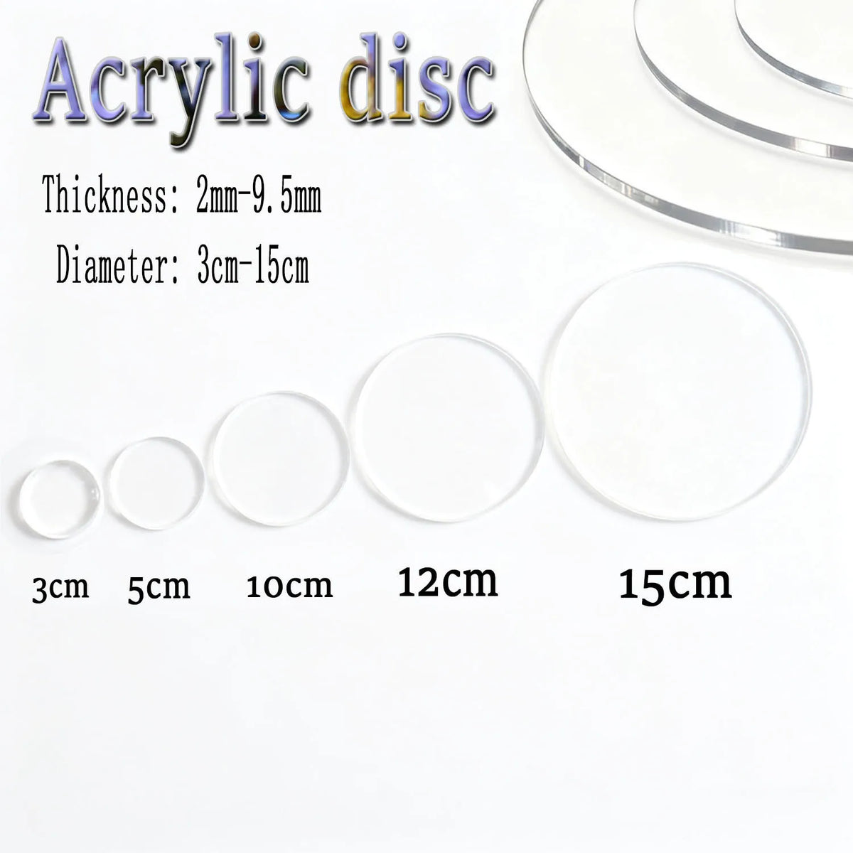 Clear Round Acrylic Sheets Transparent Plexiglass Discs