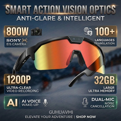 AI Smart Glasses ChatGPT 1200P Camera 30MP Anti-shake