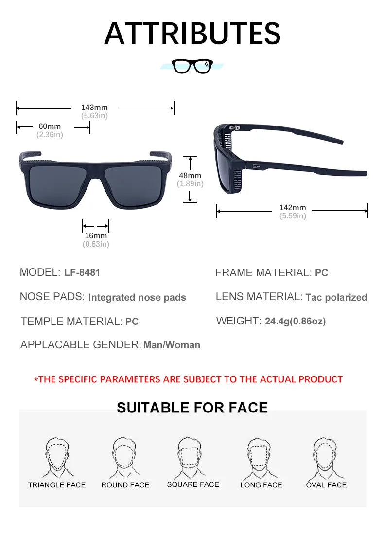 Vintage Polarized Sunglasses Men Fashion Square Eyewear