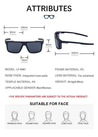 Vintage Polarized Sunglasses Men Fashion Square Eyewear