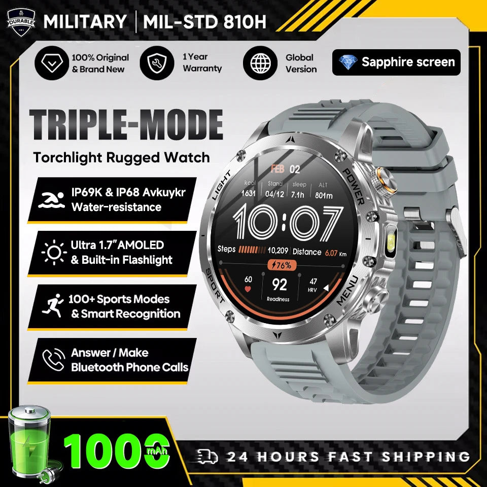 New Military T-Rex 3 Ultra 1000mAh Battery Smart Watch