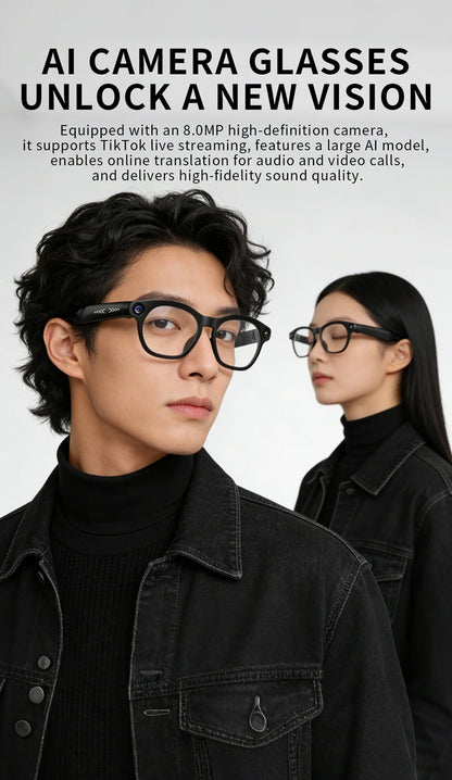 Lenovo AI Smart Glasses 800W Pixel Anti Blue Light HD Camera