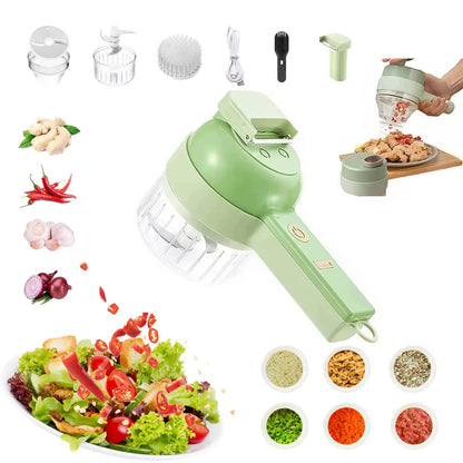 Electric Vegetable Cutter Set - 4 in 1 Portable