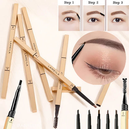 Double Head Eyebrow Pencil with Brush Waterproof Smooth