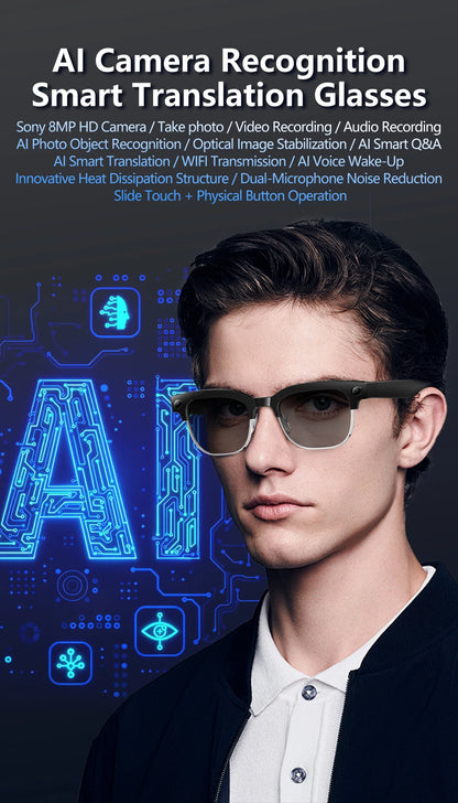 New Business 4K HD Color Change AI Smart Glasses 800W Pixel