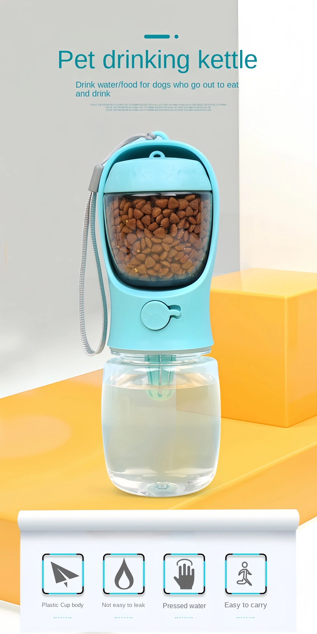 Portable Dog Cat Water Bottle with Storage Food and Water
