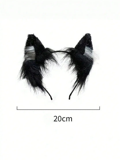 Pink Cat Ear Headband Plush Material Cute Kawaii