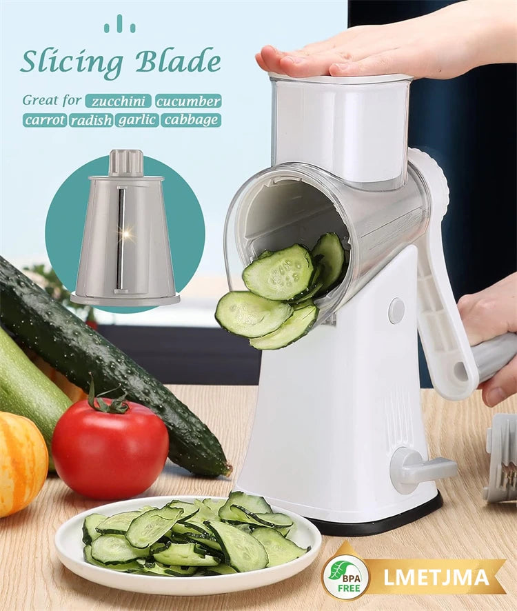 LMETJMA 5 in 1 Rotary Cheese Grater Shredder Kitchen