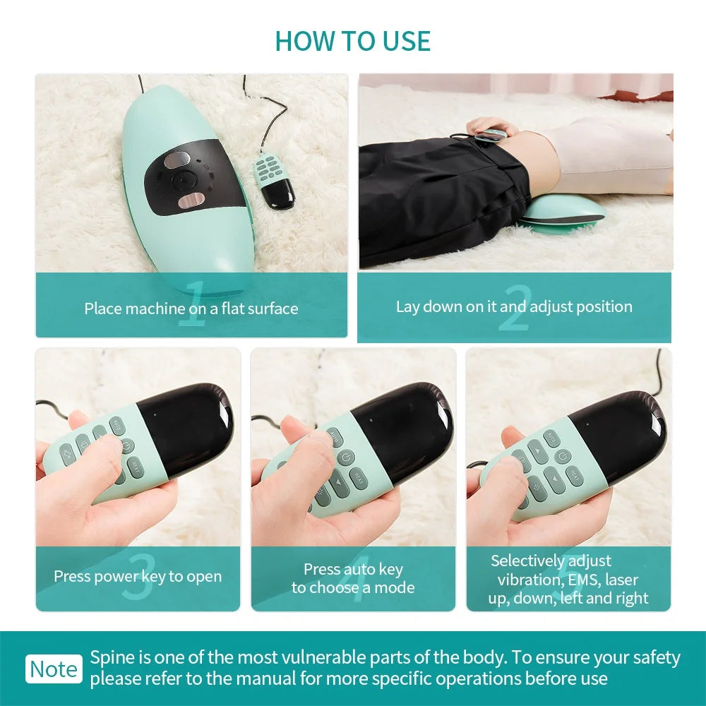 Electric Waist Traction Massager Adjustable Vibration Lumbar