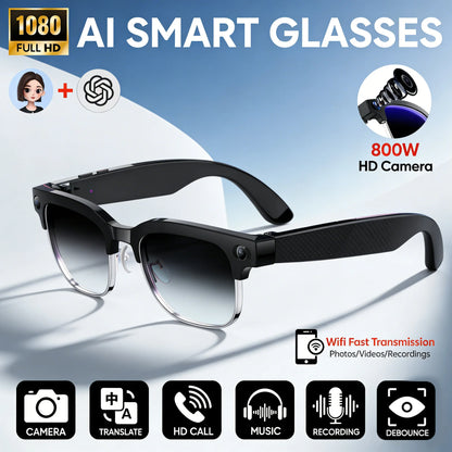 New 4K Ultra HD Color Change BT Call Smart Glasses AI Chat