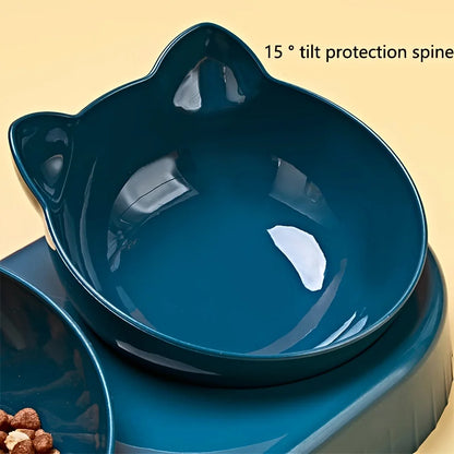 Pet Bowls With Water Feeder 3 In 1 Ear Design Tilted