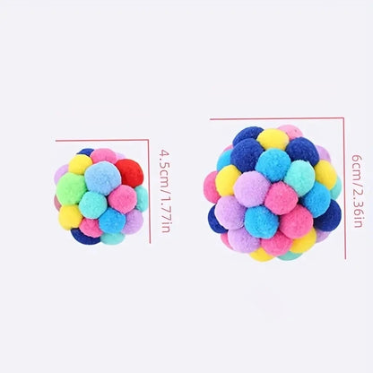 Cat Toys Cat Plush Ball Toy Pet Elastic Bell Ball