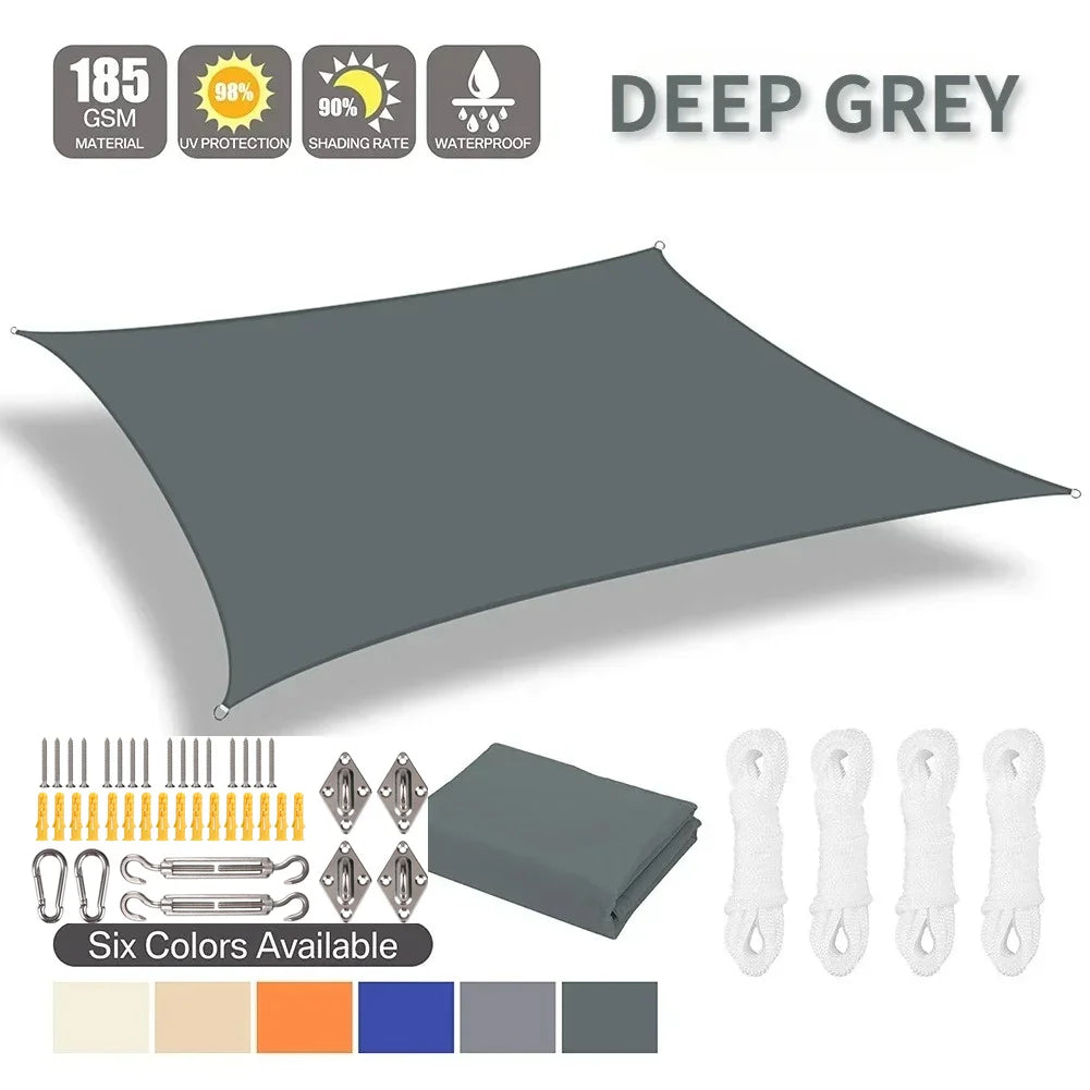 Sun Shade Sail Waterproof Outdoor Square Rectangle Garden