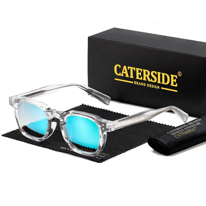 CATERSIDE Retro Punk Men Sunglasses Small Frame Square