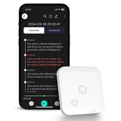 New Portable AI Voice Recorder with Mobile App Transcription
