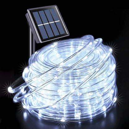 LED Solar Strip Rope Tube Fairy Light Solar Powered Garland