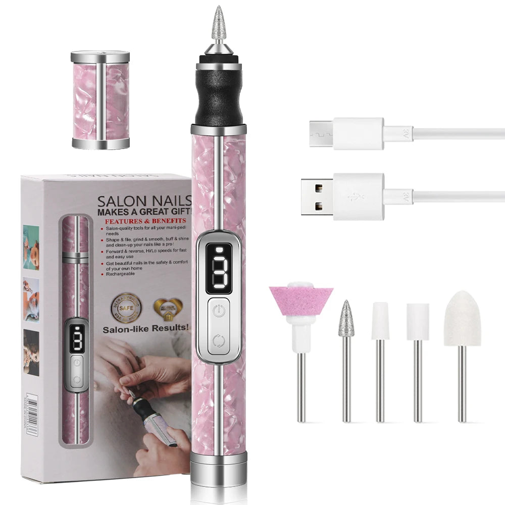 Cordless Electric Nail File Set 4 Adjustable Speeds
