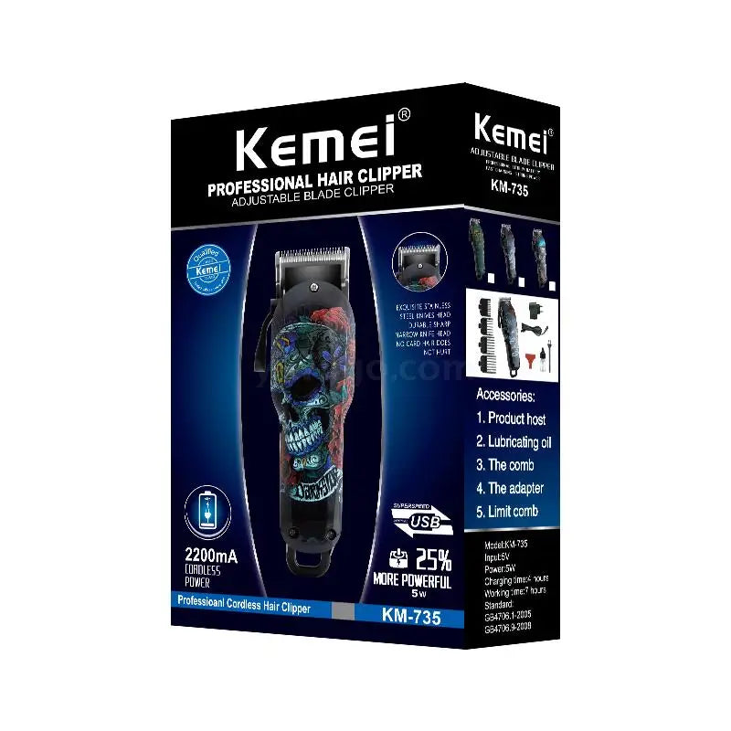 Kemei Cordless hair clipper professional hair trimmer