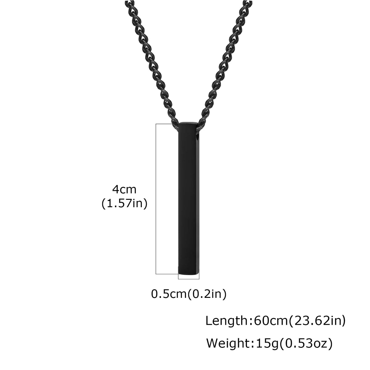 Waterproof Pillar Necklaces for Men Women Stainless Steel