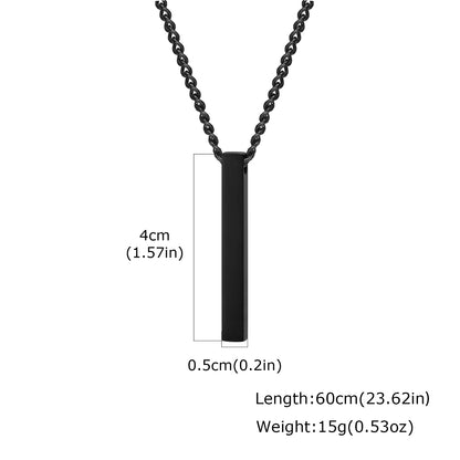 Waterproof Pillar Necklaces for Men Women Stainless Steel