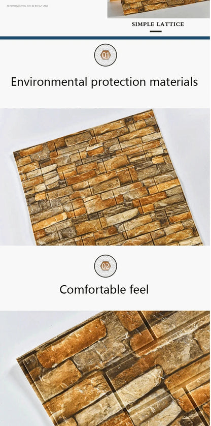 3D Self-Adhesive Wallpaper 70cm*1/5/10m Continuous Waterproof