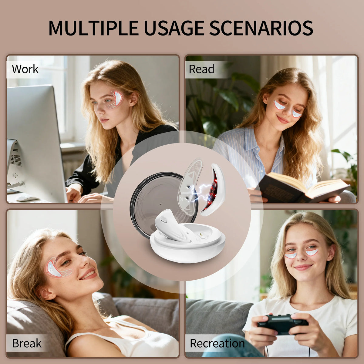 EMS Redlight Eye Massage and Stainless Steel Cooling Eye Pad