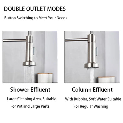 Spring Style Kitchen Faucet Brushed Nickel Faucet Pull Out
