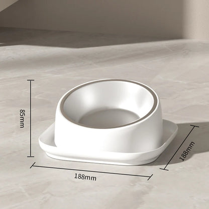 Tilted Cat Bowl Stainless Steel Neck Protection Anti Slip