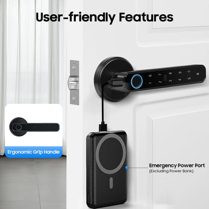 Smart Door Handle Lock Fingerprint/Password/IC Card /Key Unlock