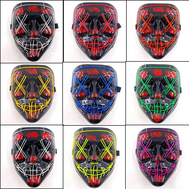 Wireless LED Neon Purge Mask & Fiber Optic Gloves