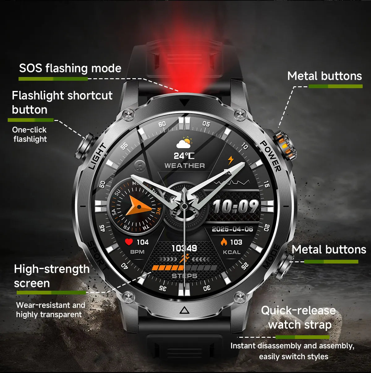 New TANK Ultra 1400mAh Battery Military Smart Watch