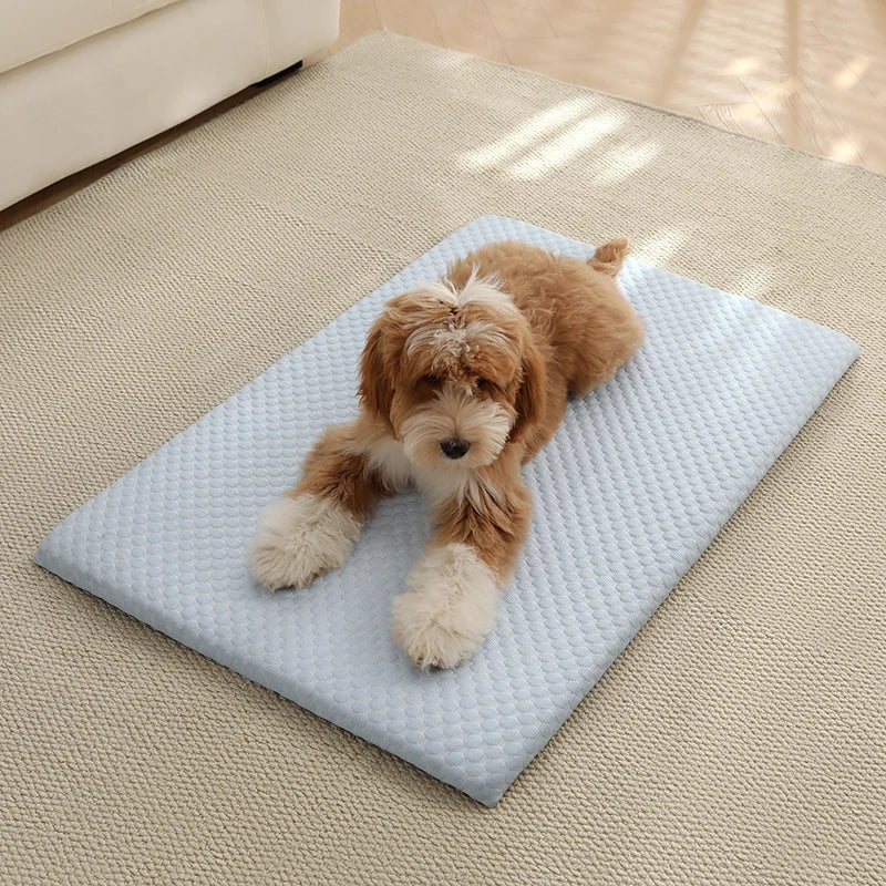 New Summer Ice Silk Cooling Pet Mat Thick Breathable Bed