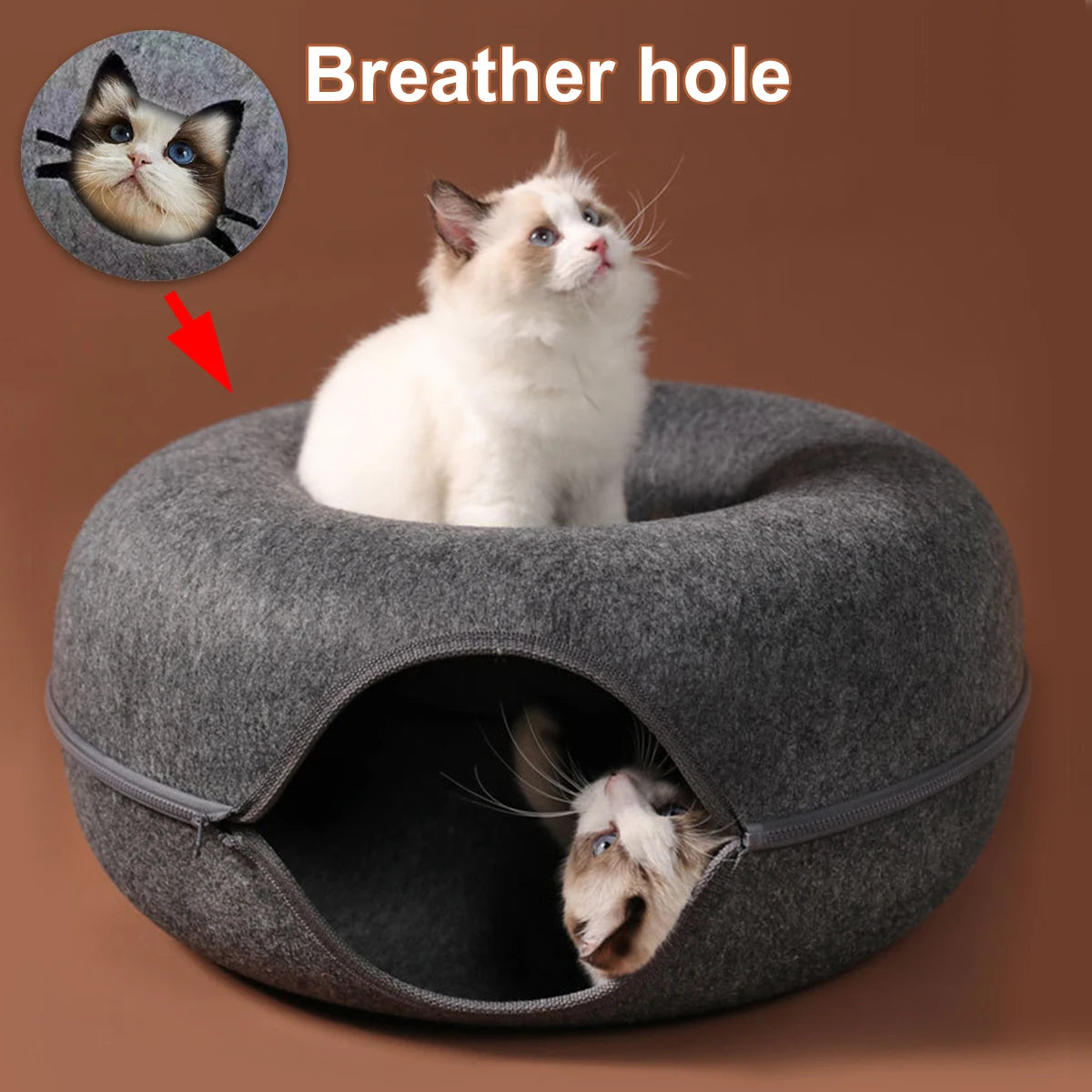 B-Tunnel Donut Cat Bed Interactive Tunnel Pet
