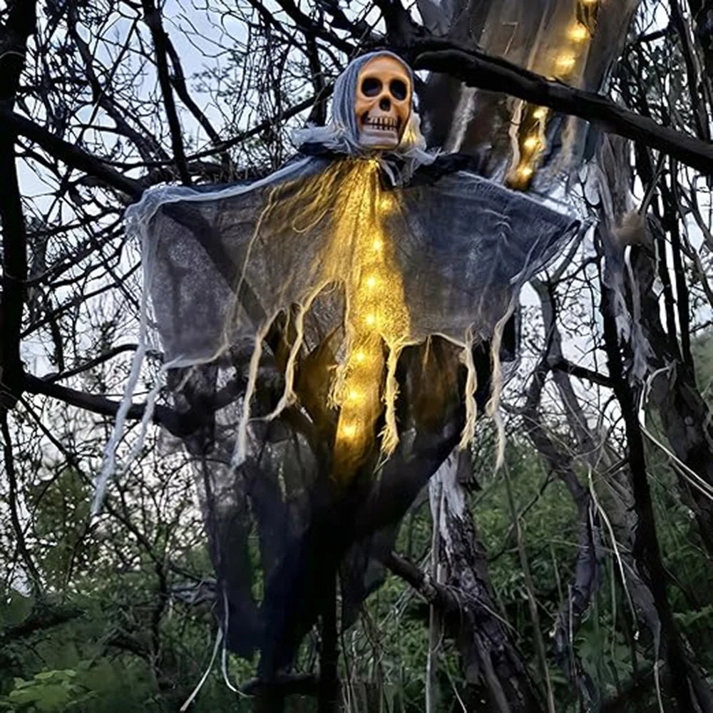 Halloween Skeleton Ghost Decoration Ghost with LED String Lights