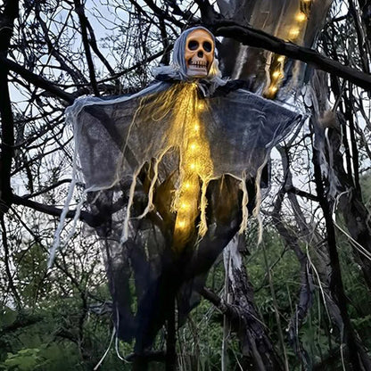 Halloween Skeleton Ghost Decoration Ghost with LED String Lights
