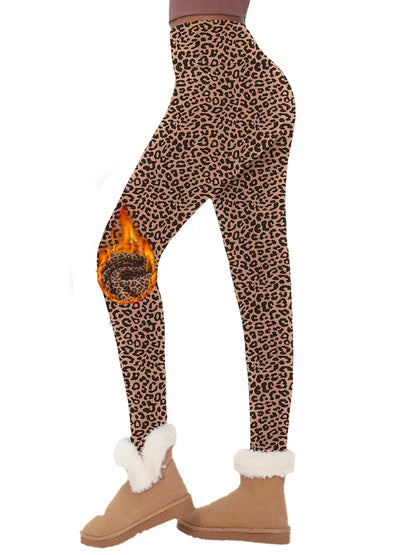 Womens Thermal Fleece Lined High Waisted Leggings