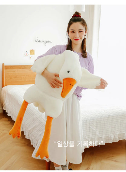 90-190cm Lovely Big White Goose Throw Pillow Plush Toy
