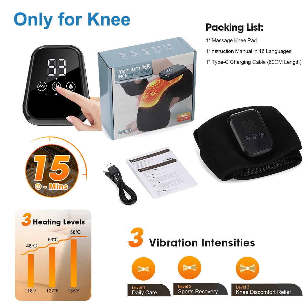 3-in-1 Heated Vibration Knee Massager