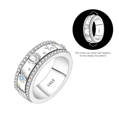 925 Sterling Silver Three-Ring Stackable Ring for Women