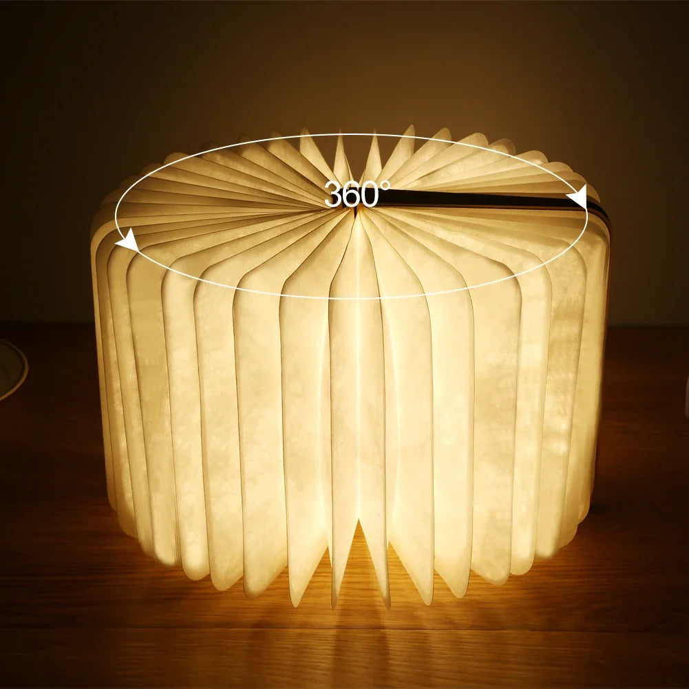 3D Wooden Foldable LED Book Night Light 3 / 5 Lighting Colors