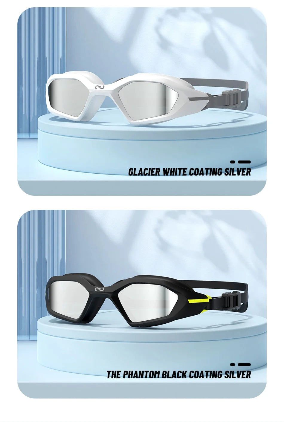 Professional Female Swimming Goggles Electroplate Swim Glasses