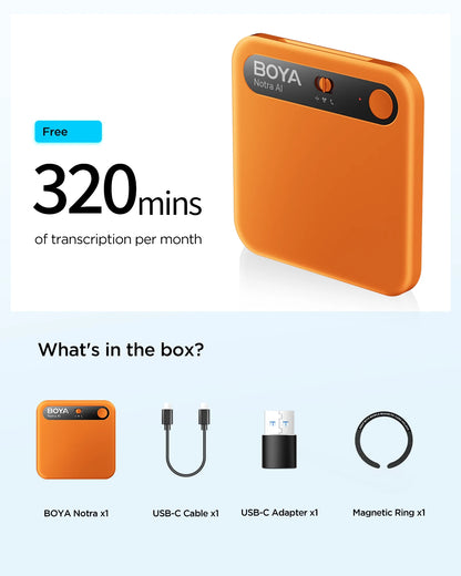 BOYA Notra AI Recording - Smart Voice Activated Recorder