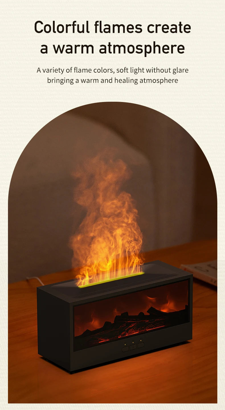 Creative Fireplace Air Humidifier Waterless Auto-Off Aroma