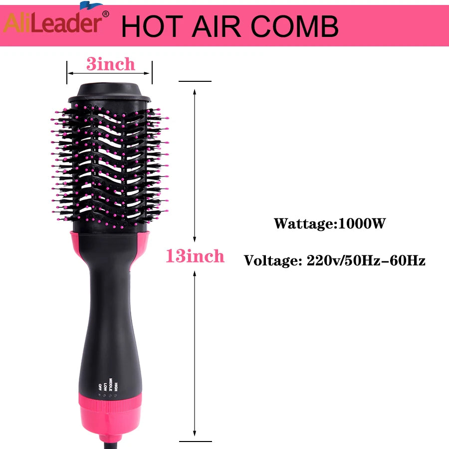 Women Hair Dryer Brush Hair Dryer Straightener Curler Massager