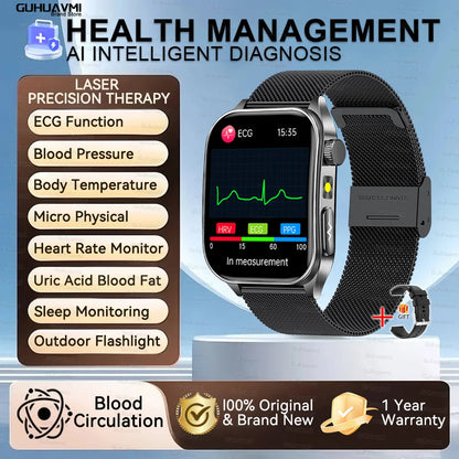 New Laser Treatment Three High Smart Watch Men ECG Heart Rate