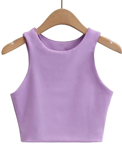 Summer Fashion Women Sexy Slim Tops O-neck Sleeveless