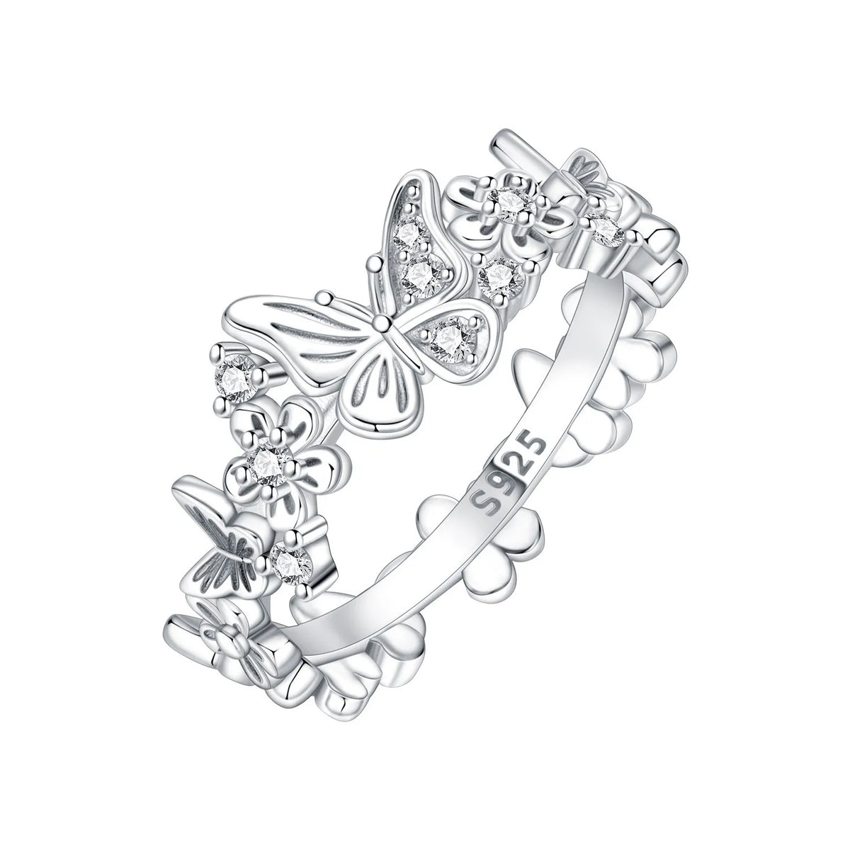 925 Sterling Silver Three-Ring Stackable Ring for Women