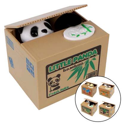 Cute Automated Panda Cat Steal Coin Bank Money Saving Box